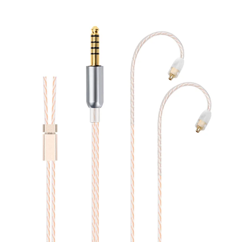 4.4mm Balance Head MMCX SE215/535/425 Eight-strand Silver-copper Mixed Earphone Line