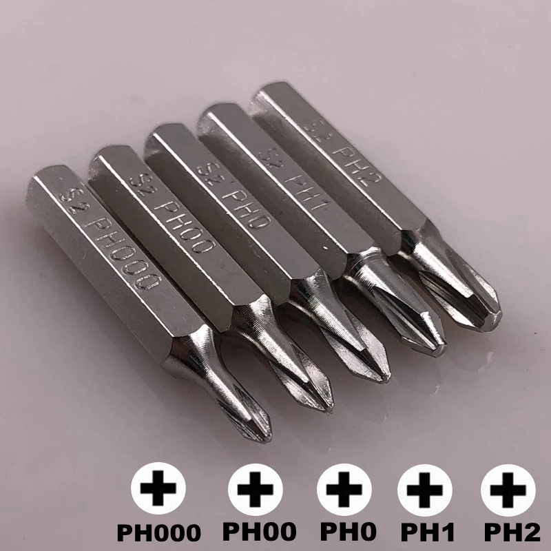 

5pcs PH000 PH00 PH0 PH1 PH2 phillips TORX HEX SLOTTED Screwdriver H4×28mm 4mm 3/25 inch Bits Repair Open Tools Bit Repairing