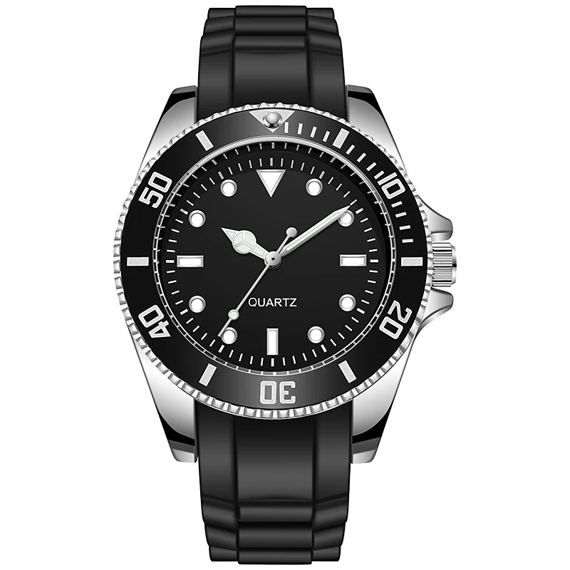 Diver Inspired Rotating Bezel 42mm Man Watch Japan Movement Geneva Rubber Strap