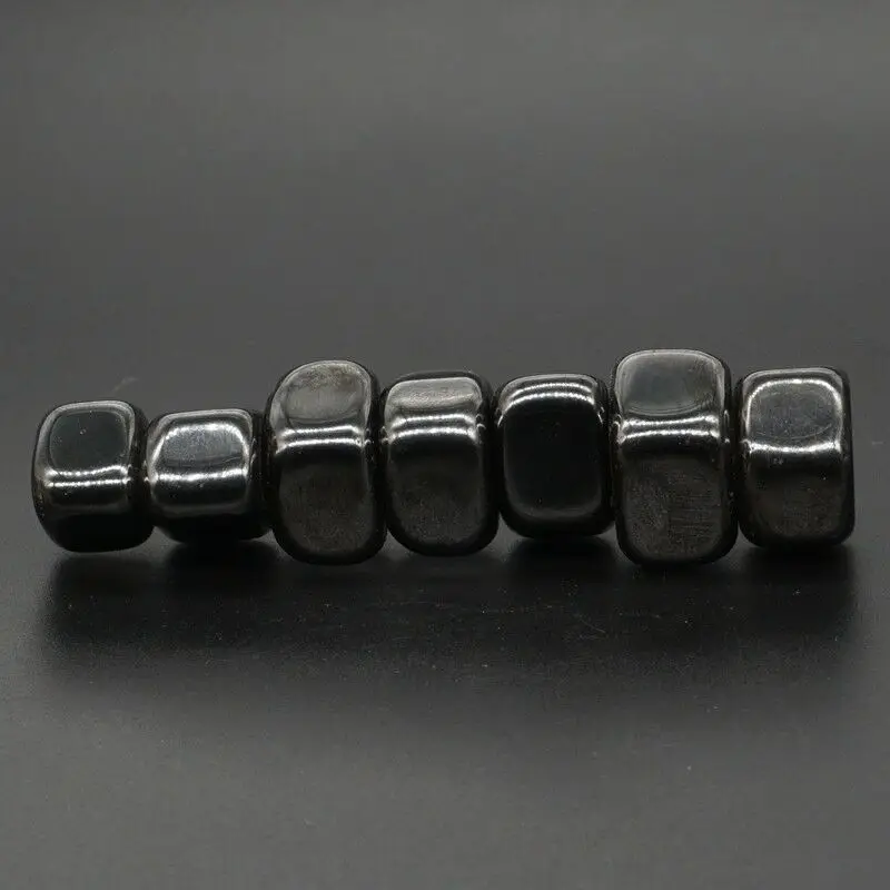 7Pc Black Lodestone Magnetite Tumbled Stone Wicca, Message Crystal Healing Reiki