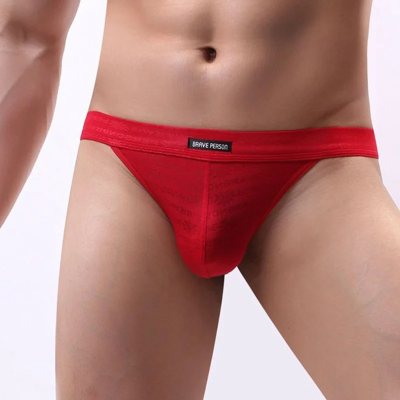 BRAVE PERSON Men Sexy Lace Transparent Thongs Underwear Briefs Bikini G-string Jocks Underwear Shorts Exotic T-back B1138