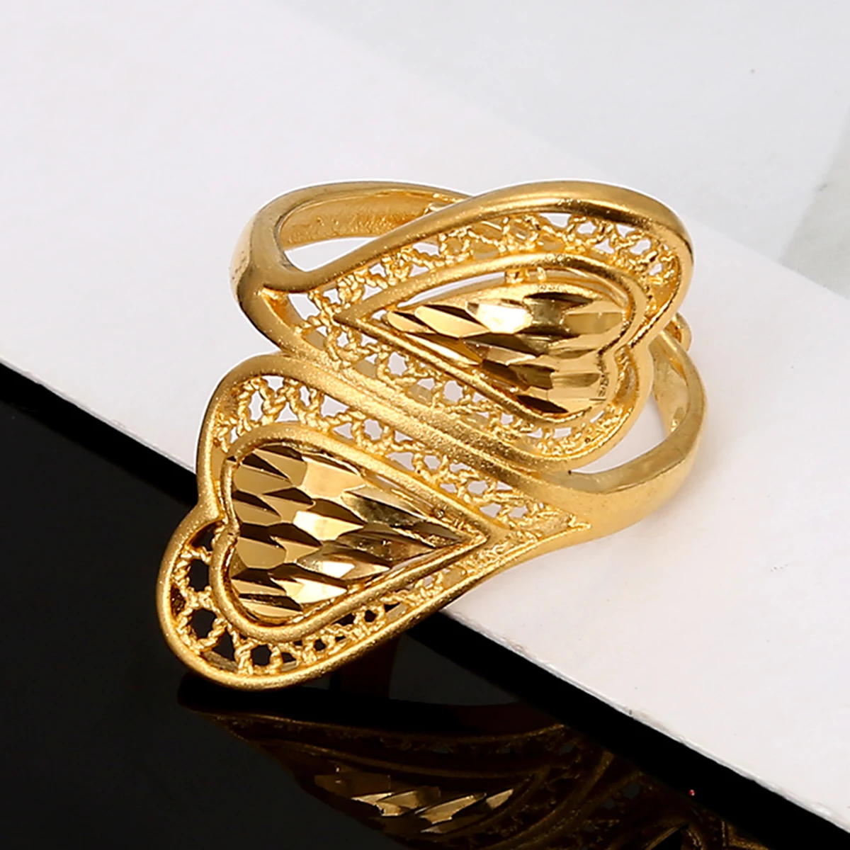 Gold Color  Material Adjustable Size Ring for Women Ethiopian Somali Kuwait Rings