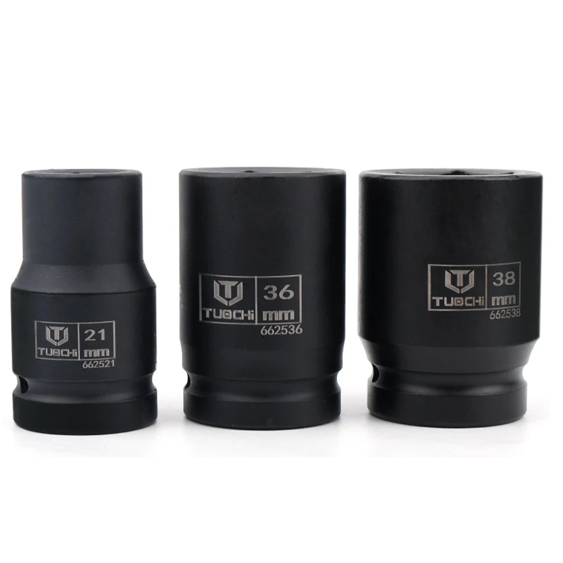 Enchufe de impacto de alta resistencia, CR-V de enchufes de aire hexagonales de 1 pulgada, piezas de herramientas neumáticas, llave neumática métrica, cabezal de enchufe, herramientas de mano