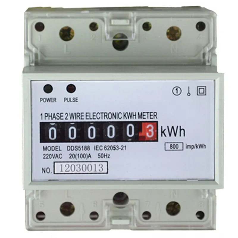 10(40)A din rail kwh meter 220V/230V 50HZ single phase analog mechanical register step watt hour meter din-rail energy monitor