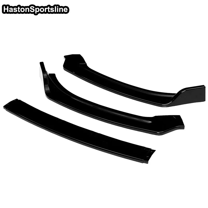 3PCS Carbon Fiber/Gloss Black Auto Front Bumper Lip Diffuser Spoiler Splitter For Audi A6 C7.5 Sport 2016-2018 Car Accessories