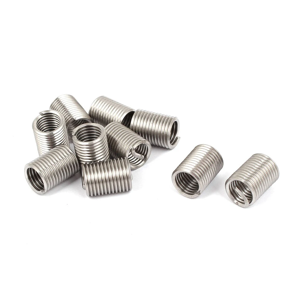 50pcs M12*1.25*1.5D Wire Thread Insert A2Stainless Steel Wire Screw Sleeve M12 Screw Bushing Helicoil Wire Thread Repair Inserts