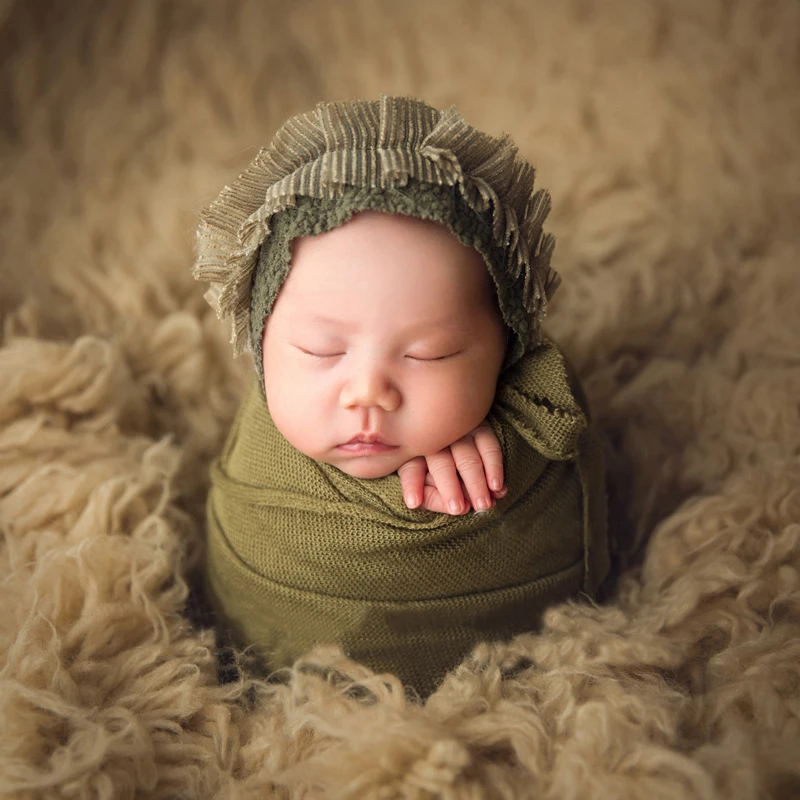 Wholesale Newborn Baby Photo Shoot Clothing Photography Studio Costumes Infant Boy Girl Rompers Lace Knitted Hat Wrap Sets