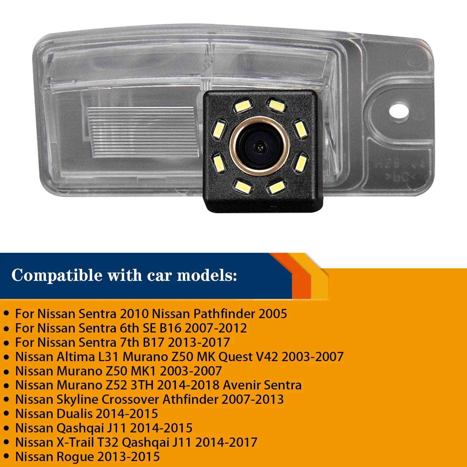 For Nissan X-Trail X Trail Altima L31 Murano Z50 MK1 Quest V42 Crossover Z52 3TH HD Rear view camera Reversing backup camera