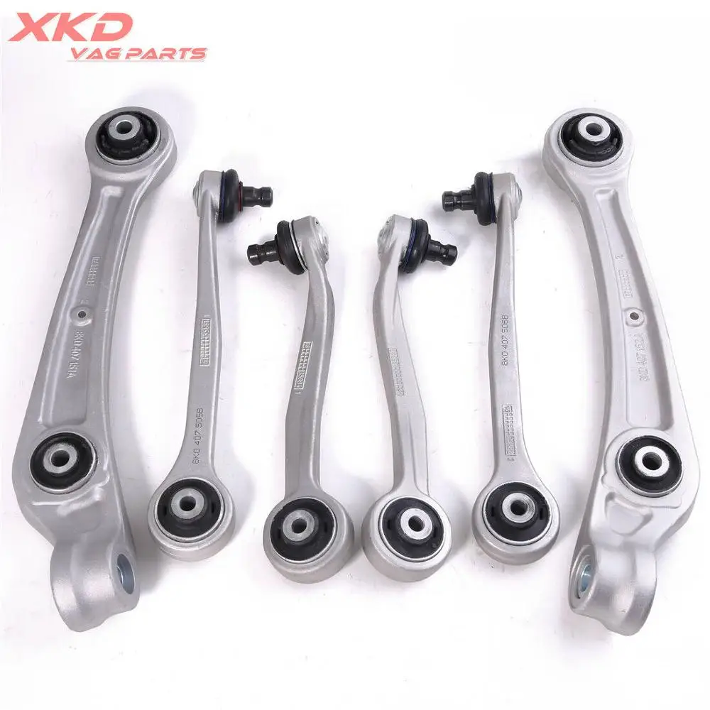 6pcs Front Upper Control Arms Set For AU-DI A4 A5 Q5 09-17 8K0 407 505 A  8K0 407 509 A 8K0407151D 8K0 407 152 D