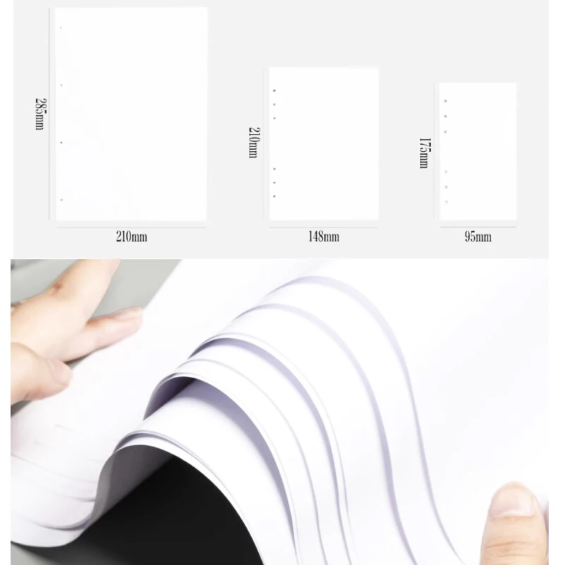 40 Blank Sheets Double-Sided Release Paper Tape Sticker Paper 6-Loof Holes Binding Storage Illustrated Book DIY hand account