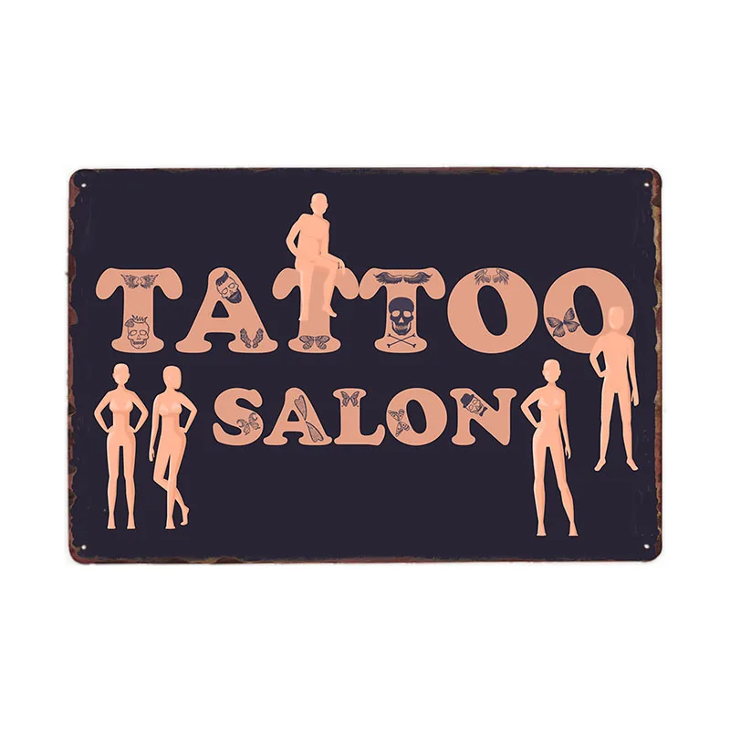 Tattoo Shop Decor Poster Vintage Metal Tin Sign Studio Wall Decoration Plaque Art Painting 20x30 CM