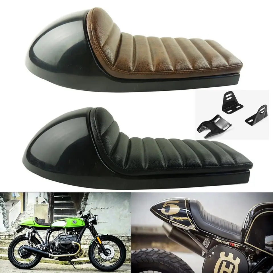 Universal Cafe Racer Motorcycle Seat - Vintage Saddle For Honda, Kawasaki, Yamaha