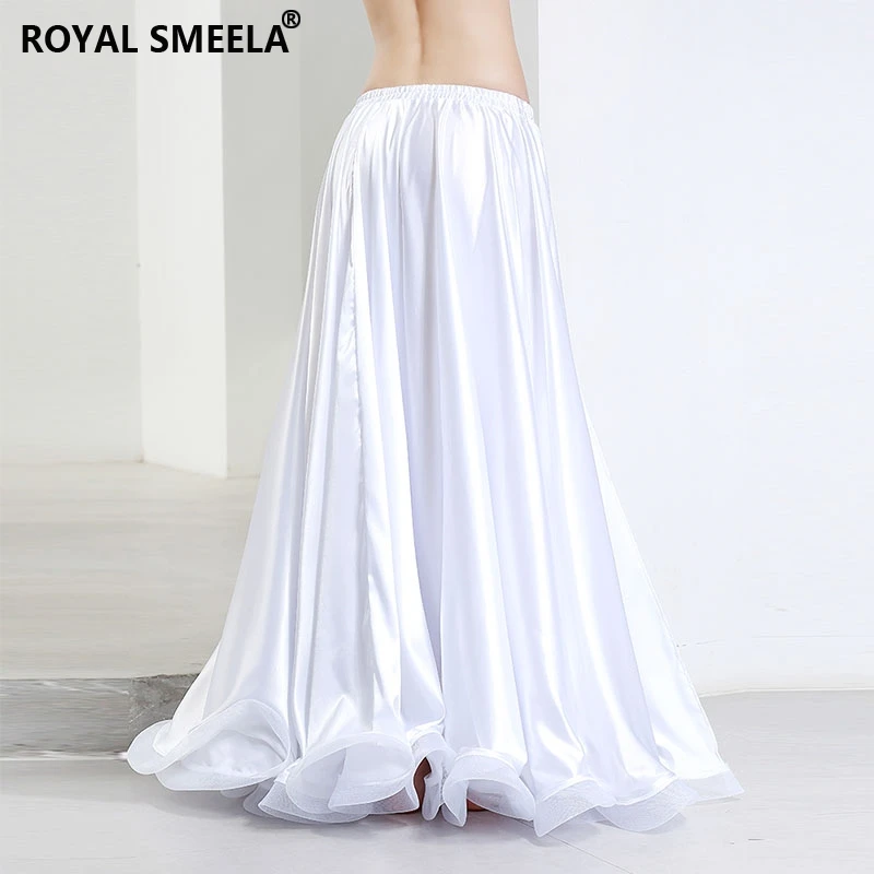 360 degree satin skirt belly dancing skirts Women belly dance skirt performance belly dance costumes white belly dance dress