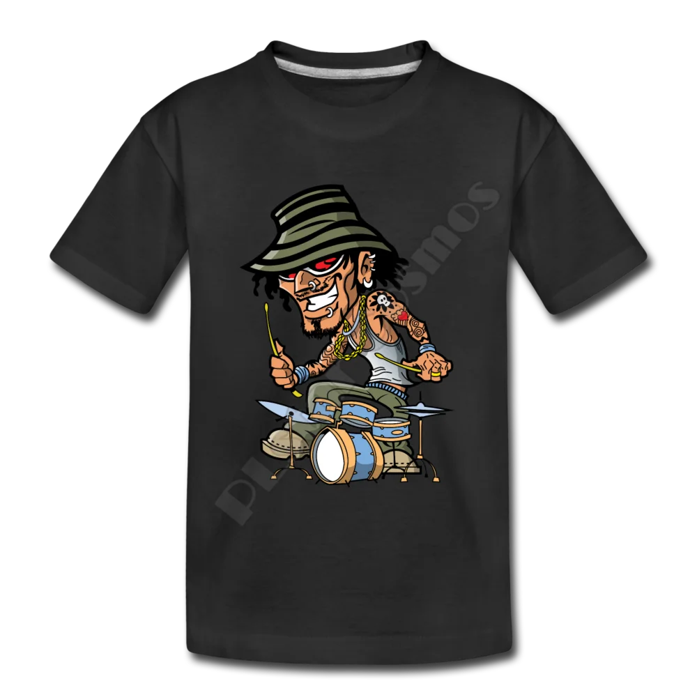 Drummer Cartoon Kids T-Shirt 3D All Over Printed Kids t shirts Boy For Girl Funny Animal Summer Short Sleeve 02