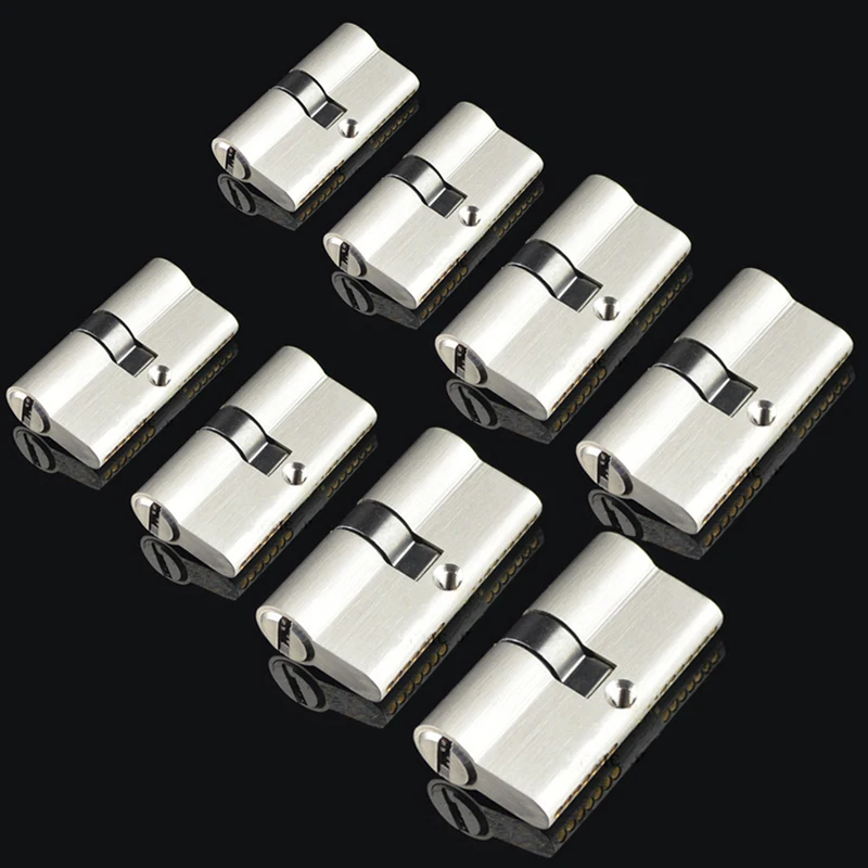 HOT 1PCS Solid Brass European Mortise Door Lock Cylinder Double Open Lock Core Rozmiar 50mm do 120mm Lock Gall Repair Parts+Key