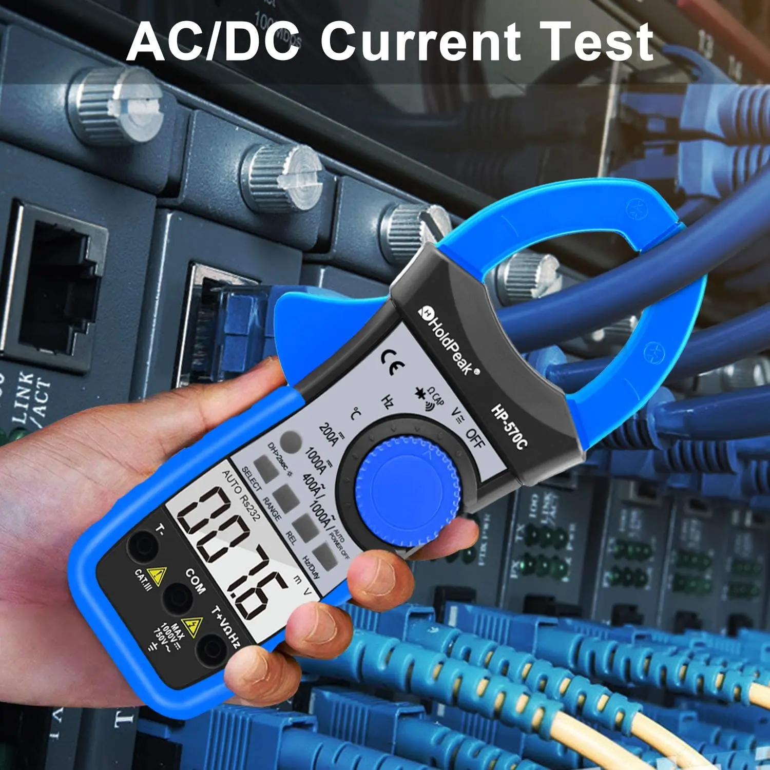 Clamp Meter 4000 Count Auto Ranging Multimeter with AC/DC Voltage&Current,Resistance,Capacitance,Frequency,Diode,Hz Test