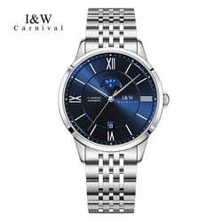 New CARNIVAL IW Men Watch Mechanical Wrist Watch Waterproof Mens Watches Top Brand Luxury Sapphire Glass Automat Man Watch Reloj