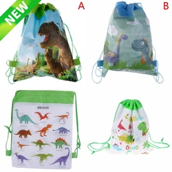 Birthday Party Boys Favors Cartoon Cute Dinosaur Theme Decorate Non-woven Fabric Baby Shower Drawstring Gifts Bags