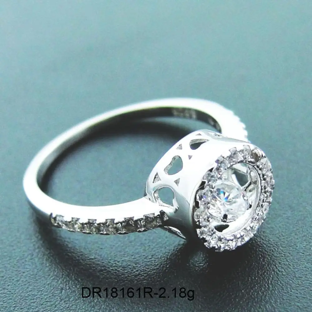 Hot Selling 100% 925 Sterling Silver Dancing CZ Ring For Women Engagement Wedding Party Birthday Gift Jewelry