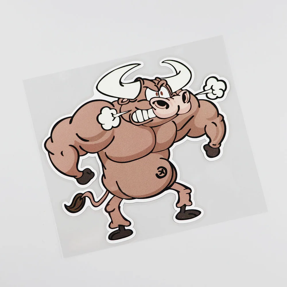 YJZT 15.2CM*13.3CM Interesting An Angry Bull Originality Car Sticker 12A-0010