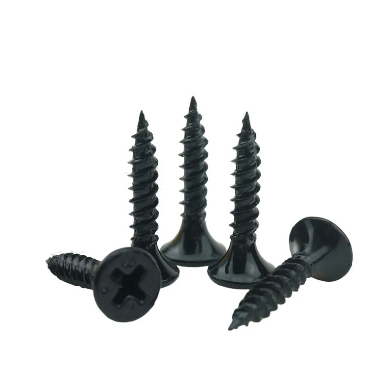 M3.5 20pcs Flat Head Self-tapping Screws Hard Black Cross Ash Phosphorus Drywall Screw With Bugle Head Wood Screw