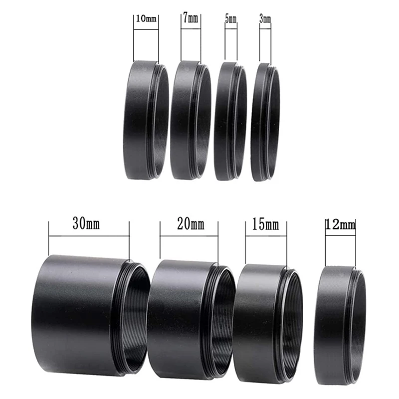 StarDikor M42x0.75 Metal Focal Length Extension Tube Kits 3/5/7/10/12/15/20/30mm For Astronomical Telescope Photography T Ring