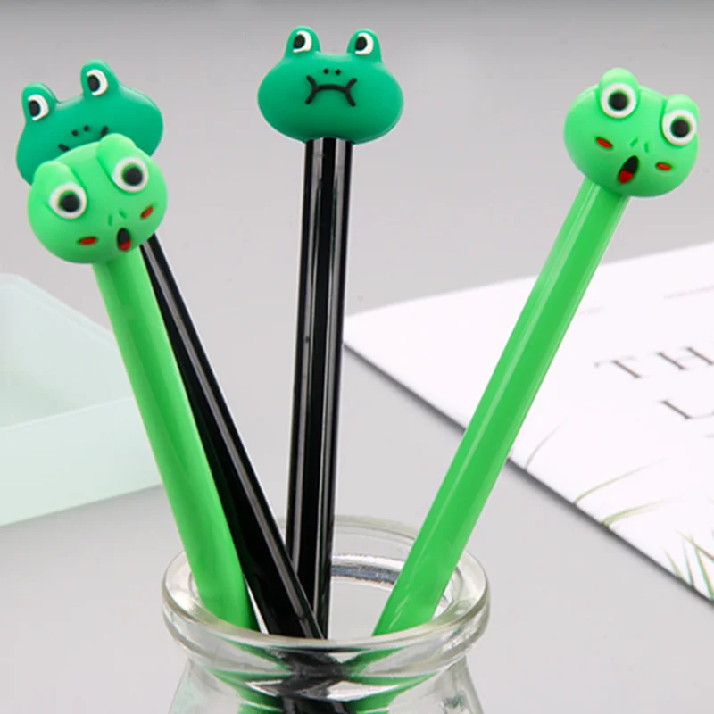 

Three-dimensional Frog Kawaii Gel Pen Office School Supplies Student Korea Stationery Black Ink Signing Pen School Writing Pen