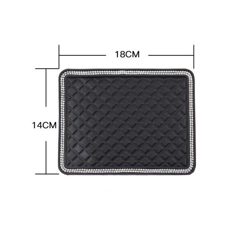 18*14cm Anti Slip Mat Crystal Rhinestone Automobile Silicone Non-Slip Mat Pad Car Sticky for GPS Phone Car Interior Accessories