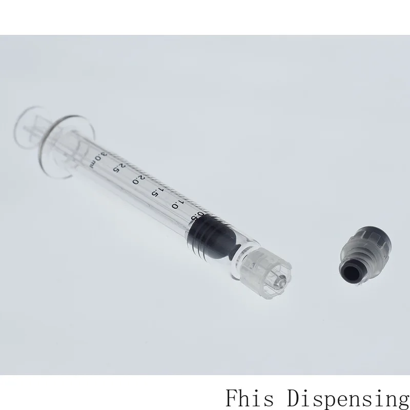 3 مللي حقنة بقفل لور (مكبس رمادي) مع 23G إبرة قابلة لإعادة الاستخدام حزمة من 2