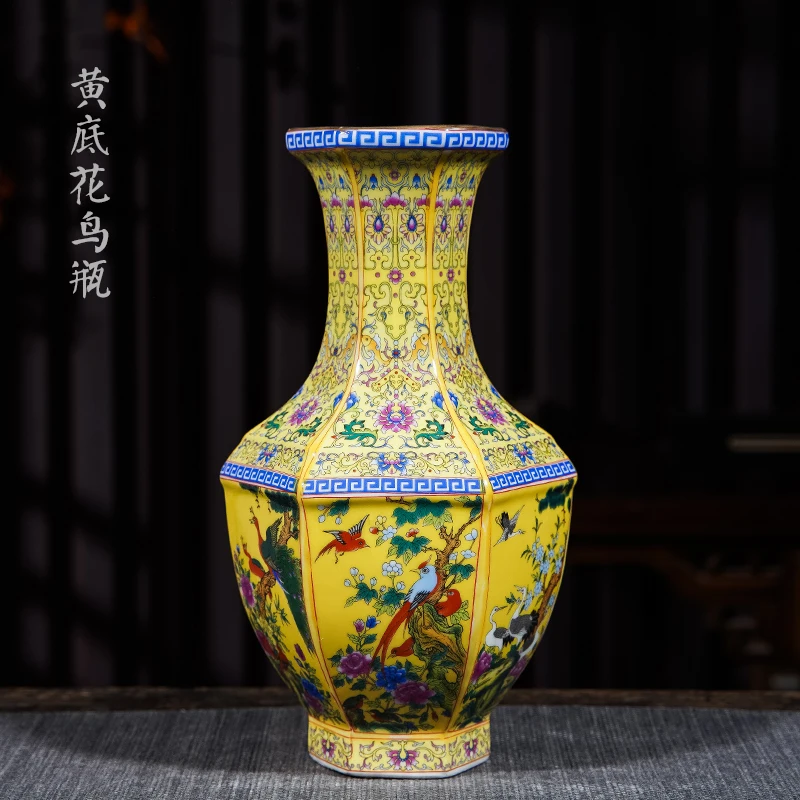 

Jingdezhen porcelain, enamel, antique vase, Chinese living room, TV cabinet, porch decoration