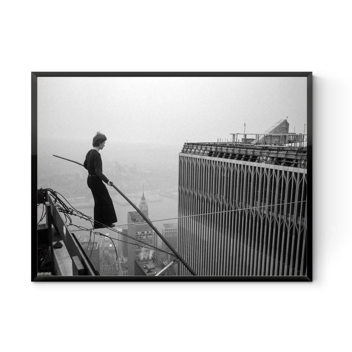 Twin Towers Walk iconic Poster, High Quality Print, Black and White Modern Art Photography Picture, Home Décor Wall Art