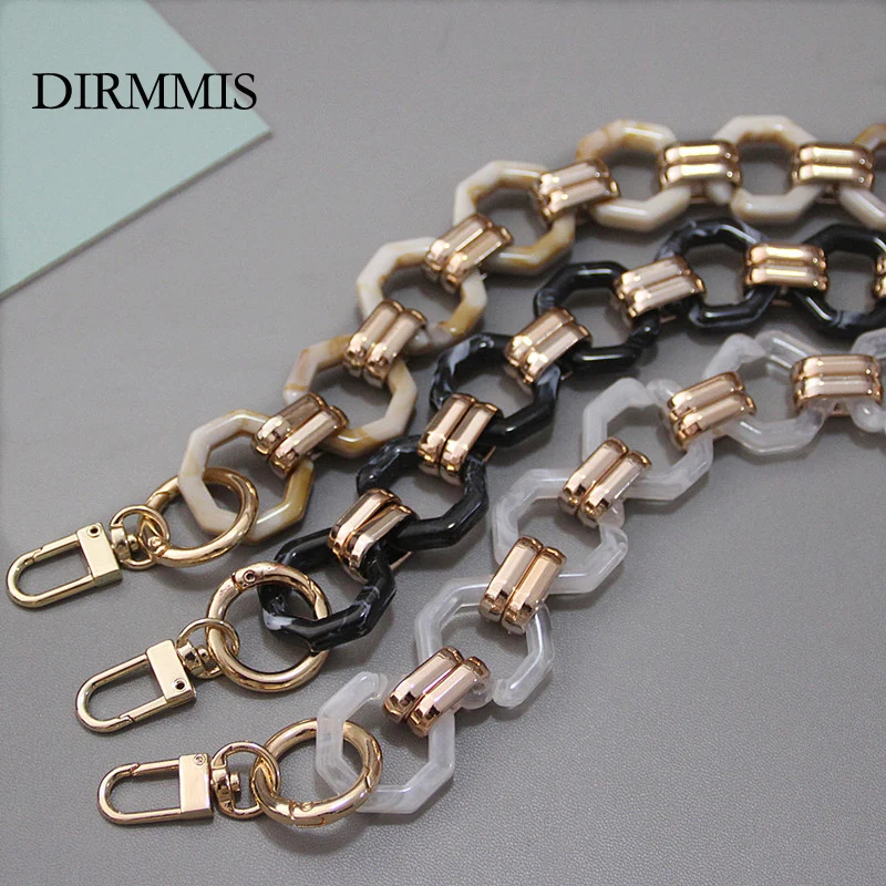 New Fashion Woman Brand Handbag Accessory Chain Detachable Replacement Shoulder Strap Women DIY Shoulder Clutch Resin Chains