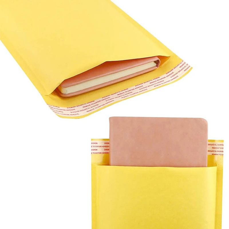 10PCS/5Sizes Bubble Envelope Bag Yellow Poly Mailer Shipping Bags Self Seal Safe Tear-Proof Packaging Envelopes Bag