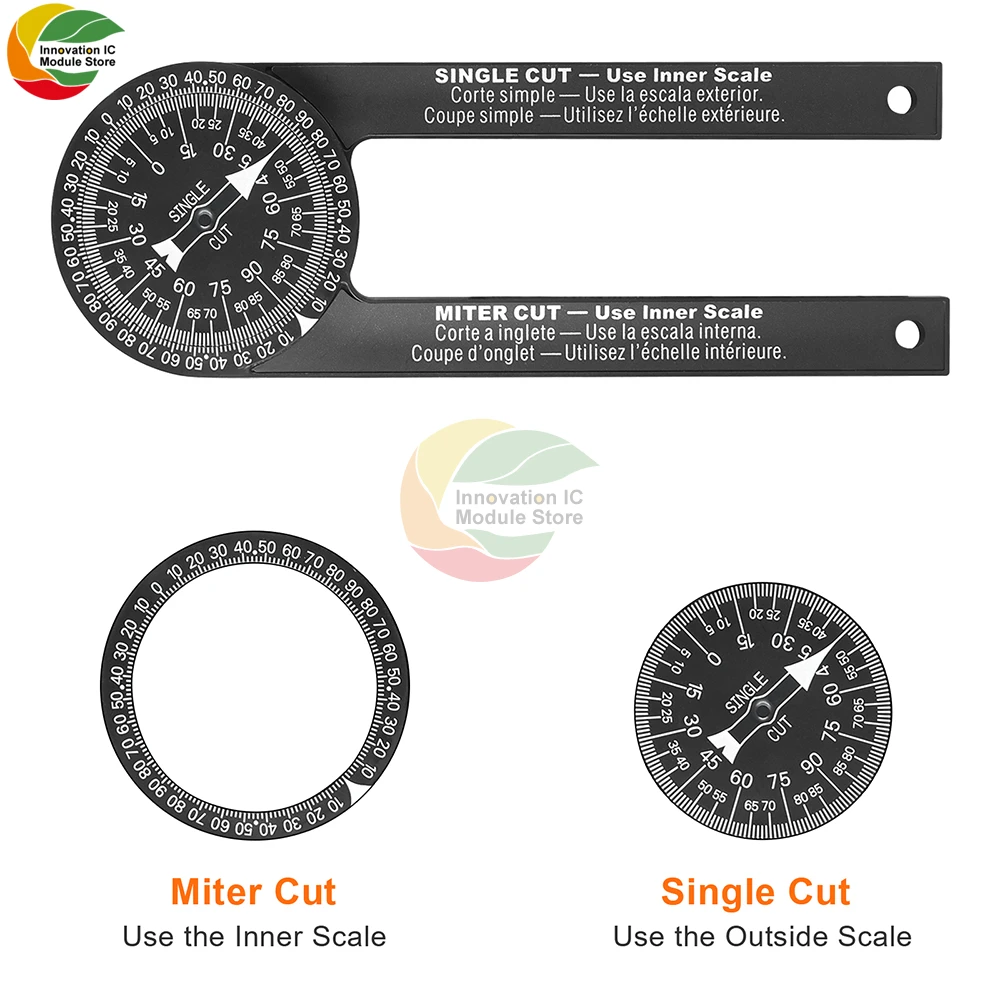 Woodworking Scale Mitre Saw Protractor Angle Level with Marking Pencil Carpenter Angle Finder Measuring Ruler Meter Gauge Tools
