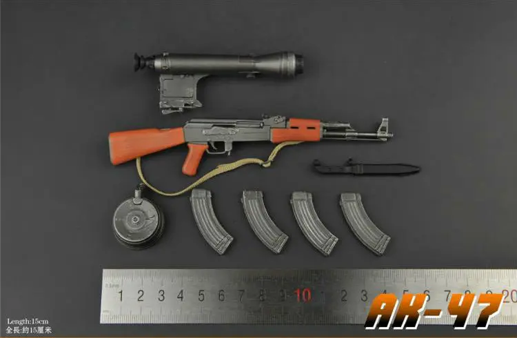 

Модель военного солдата 1/6, Штурмовая винтовка AK47 специального назначения с фиксированным снайперским зеркалом