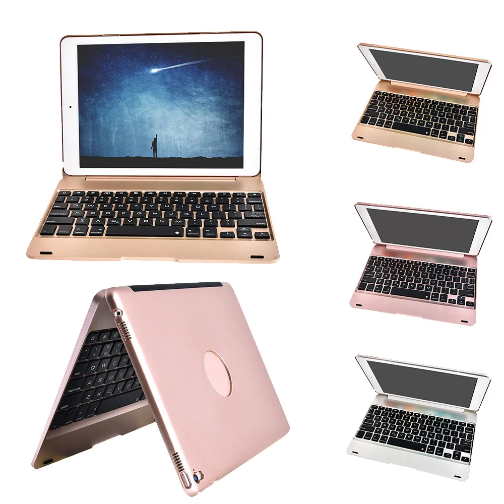 Besegad Aluminum Bluetooth-compatible Keyboard Keypad Key Board Pad Case Cover for Apple iPad Air 2 iPad Pro 9.7inch