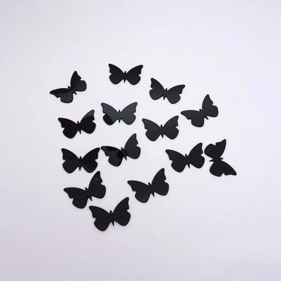 100Pieces 3X2cm Small Butterfly Sticker Wedding Decor Acrylic Mirror Sticker Kid\'s Room DIY Accessory Party Guest Gifts