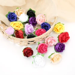 10/20/50pcs Christmas 3CM Rose Artificial Flowers Head for Wedding Decoration Fake Flower Party Christmas Home Decor Craft Gifts