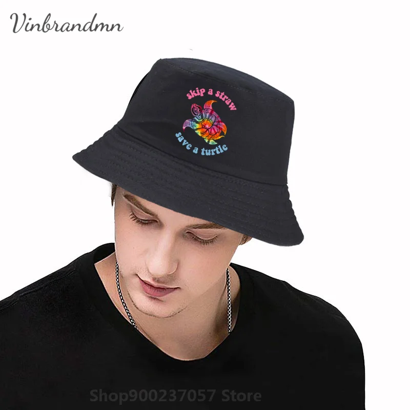 Vintage Skip A Straw Save A Turtle Fisherman Hat Funny Sea Turtle Stop the Pollution Protect the Environment Fisherman Hat