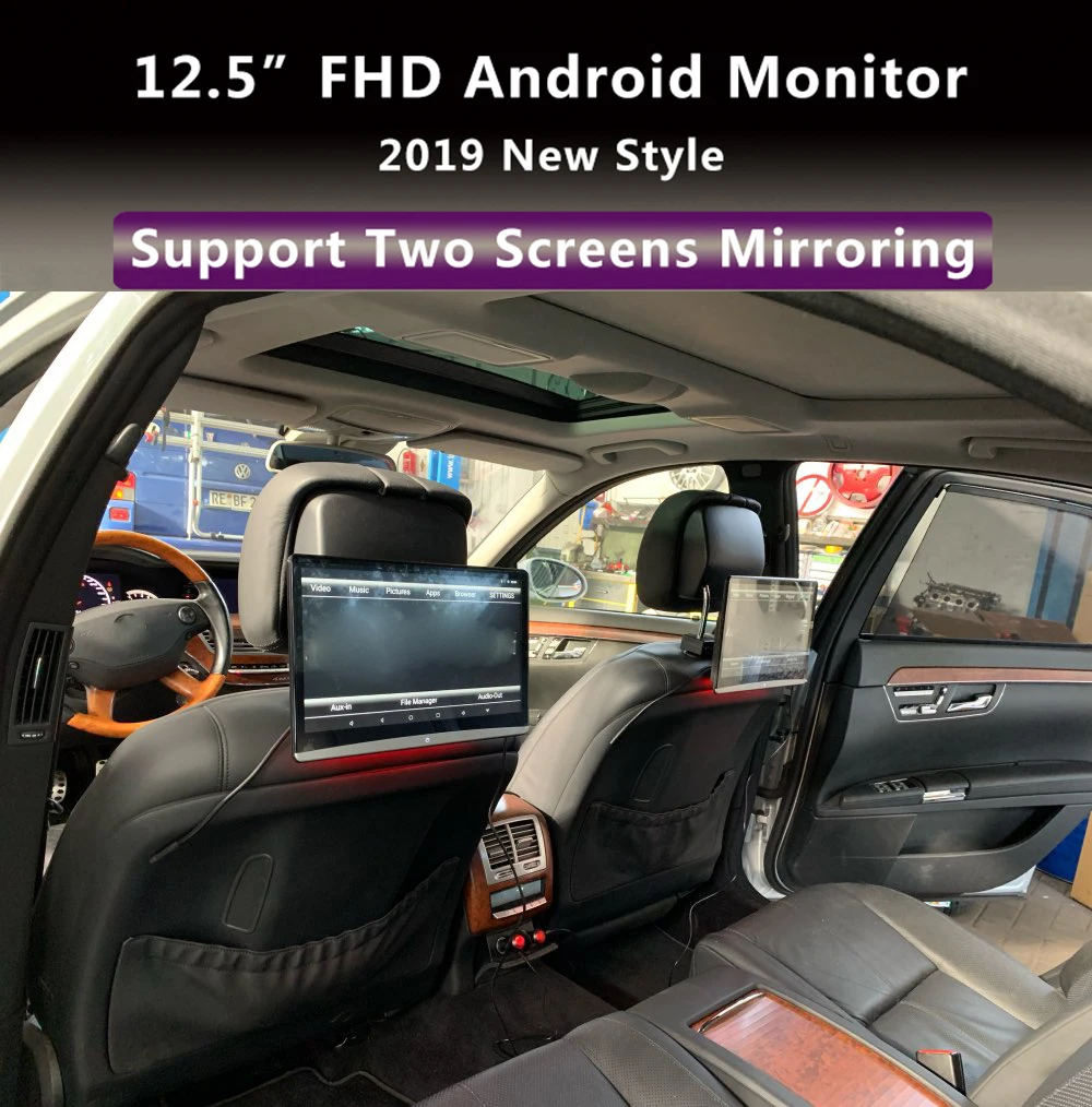 12.5 Inch Car Headrest Monitor Android 11 Table PC Monitor 4K 1080P HD Video Player WIFI BT USB SD HDMI FM MP5 Video Monitor images - 6