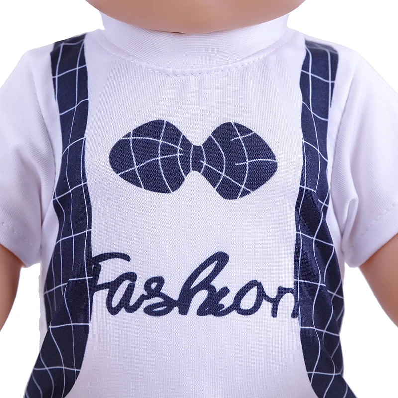 18 Inch Doll Clothes Fashion Baby Born Gentleman Suit T-shirt + Pants for Baby Girl Birthday Gift Doll Customizing Supplies Gift