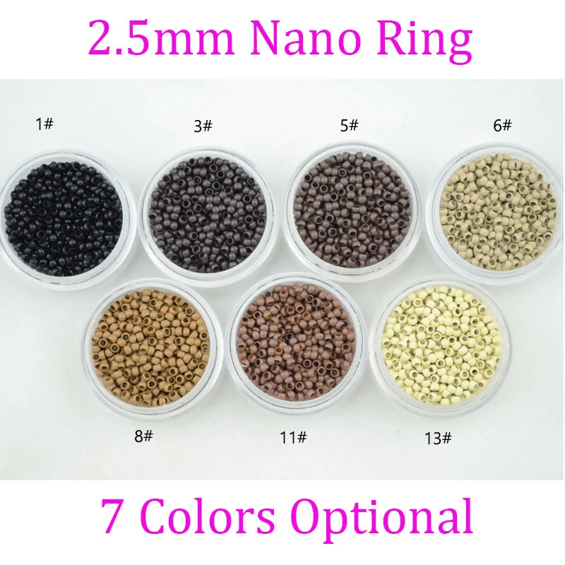 500PCS 2.5mm Nano Ring Beads Hair Extension Tools Nano copper ring nano beads for MIcro ring hair extension