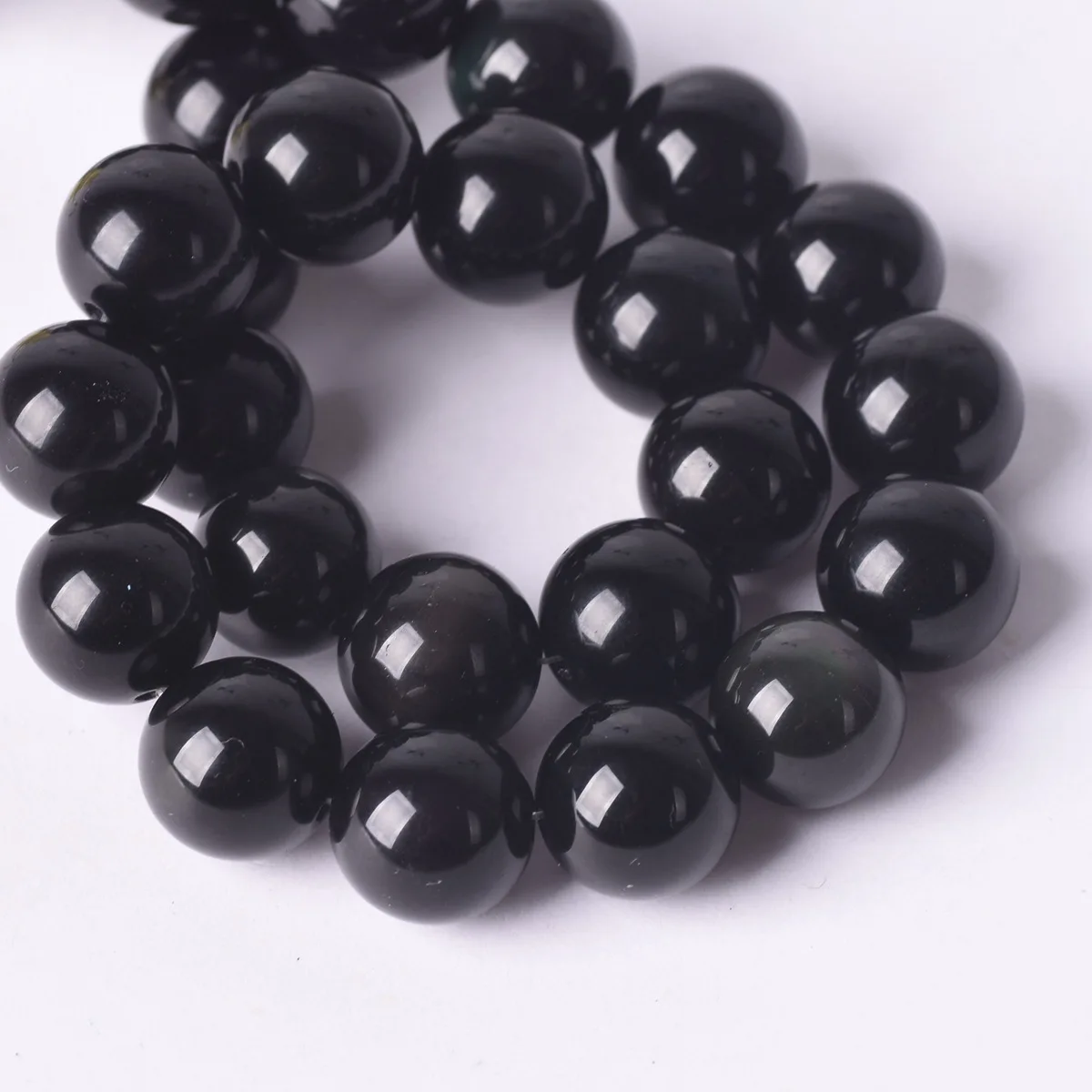 4mm 6mm 8mm 10mm 12mm 14mm Round Natural Black Obsidian Stone Loose Beads Lot For Jewelry Making DIY Crafts Findings