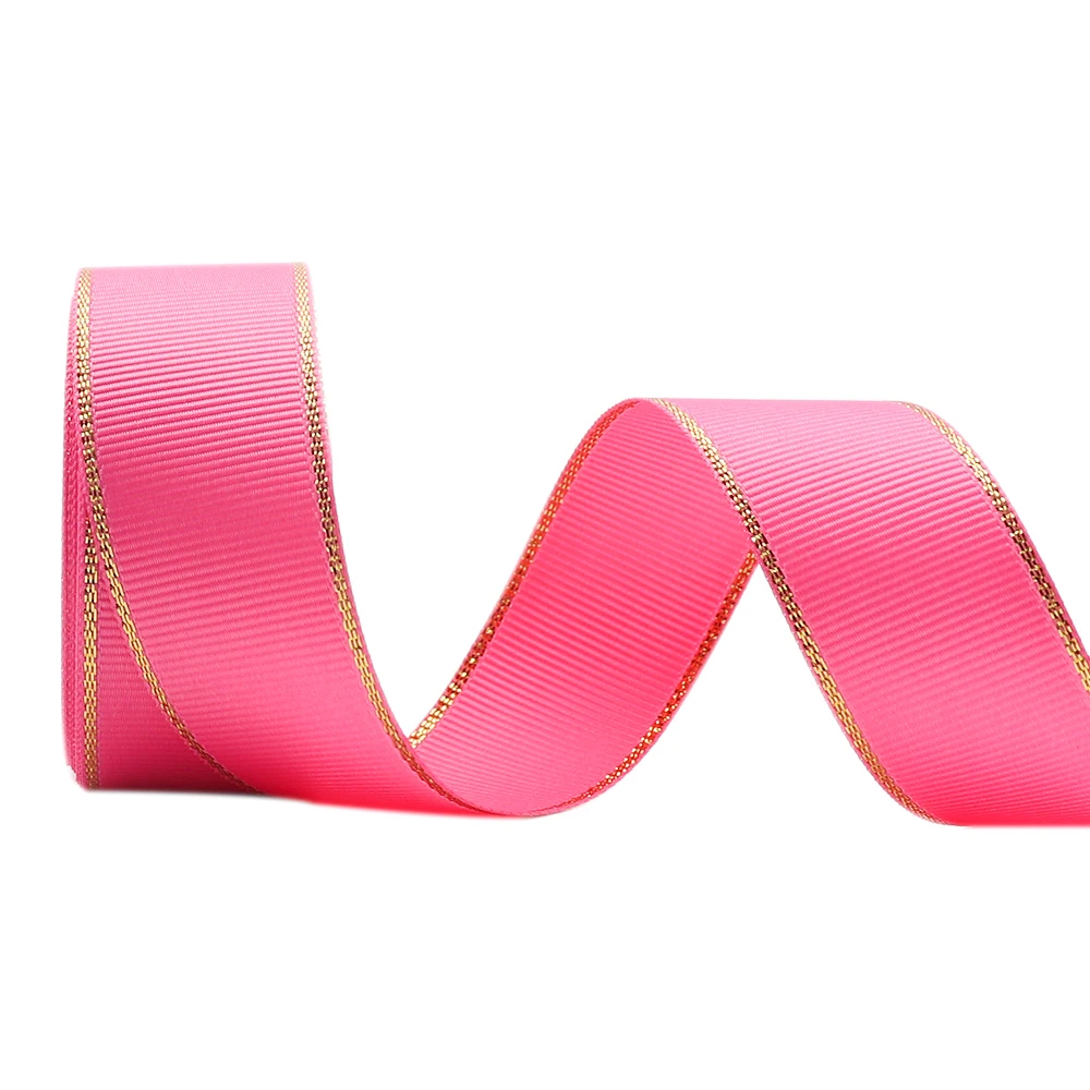 10 Yards 10MM/25MM/38MM Glitzer-Grosgrainband mit Goldrand für Haarschleifen/Geschenkverpackungen, DIY-Weihnachtsdekorationsmaterial Y19042101 – Detail 14