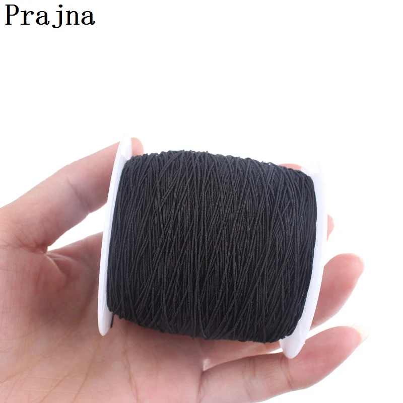 DIY White Black Elastic Thread Polyester Machine Sewing Thread Beading DIY Industry Fabric Supplier Accessory 200 Meters/Roll