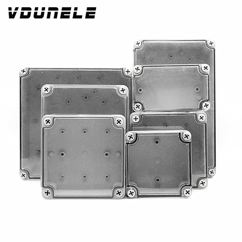 Waterproof  Junction Box IP67 Transparent Cover DIY Electrical Cases ABS Plastic Enclosure Outdoor Instrument Box For PCB