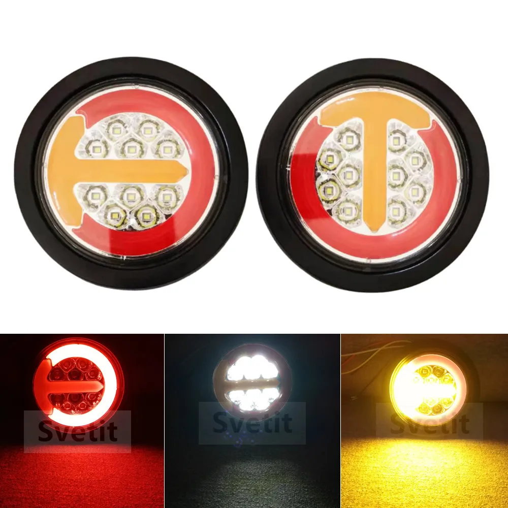 2Pcs LED Rear Lights For Trailer 12V 24V Caravan Tail Light Taillight For Trucks Dynamic Trailer Lights