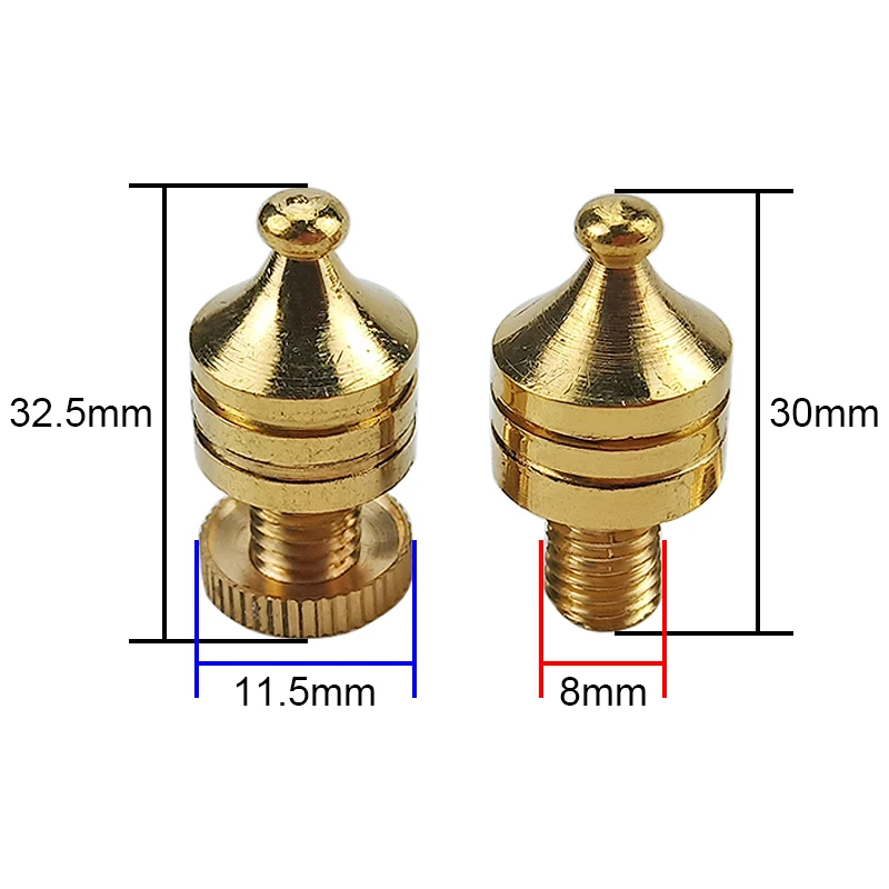 GHXAMP 4PCS Copper Audio Amplifier Speaker Stand Spikes foot pad 24K gold-plated black nickel shock-absorbing Shock