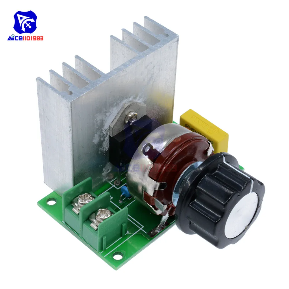 diymore AC 220V 4000W SCR Electronic Voltage Regulator Speed Controller Board Governor Dimmer Module Resistive Load