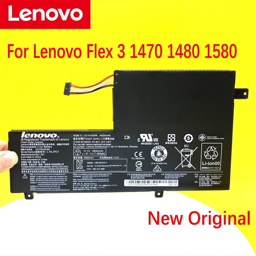 

NEW L14M3P2 Battery For Lenovo Flex 3 1470 1570 Flex 4 1470 Edge 2-1580 L14L3P21